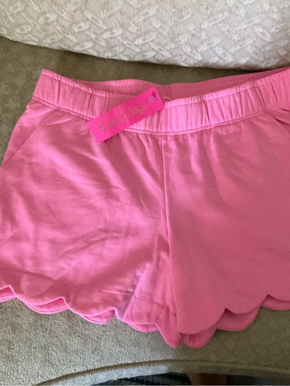 Lilly Pulitzer Pink Scallop-Hem Jersey Shorts